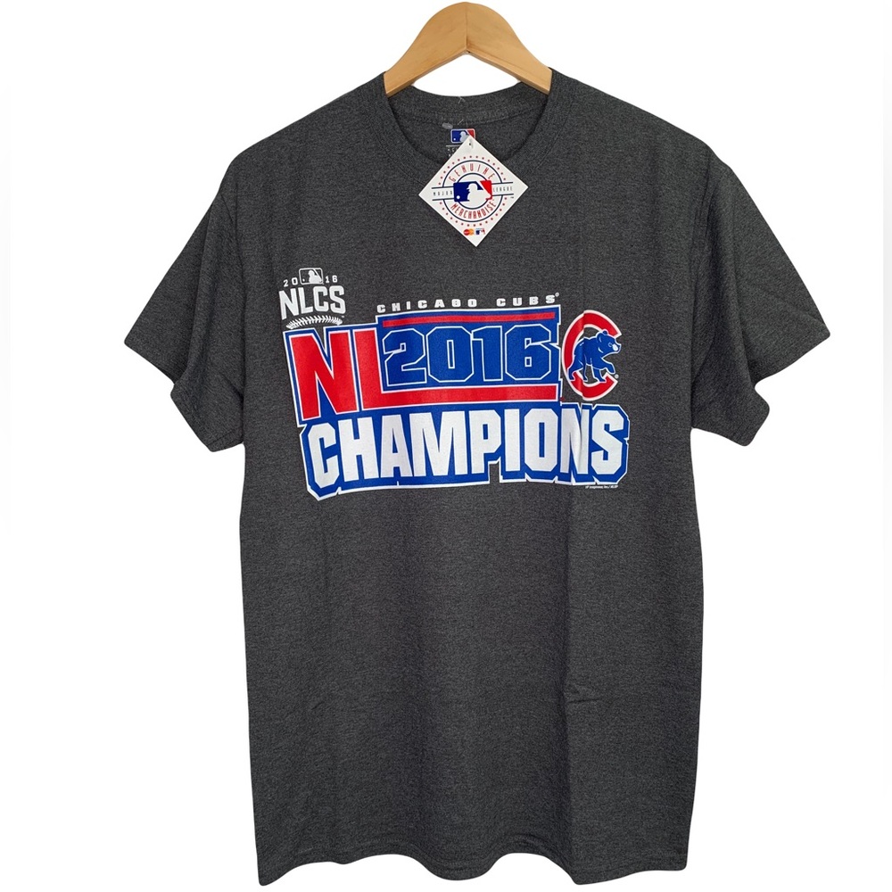 Chicago Cubs NLCS 2016 Championship T Shirt Tee Men M Gray MLB Baseball Tee